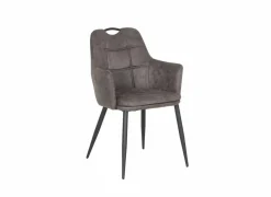 Kuipstoel 58,5x53x87,5cm - stof - antraciet