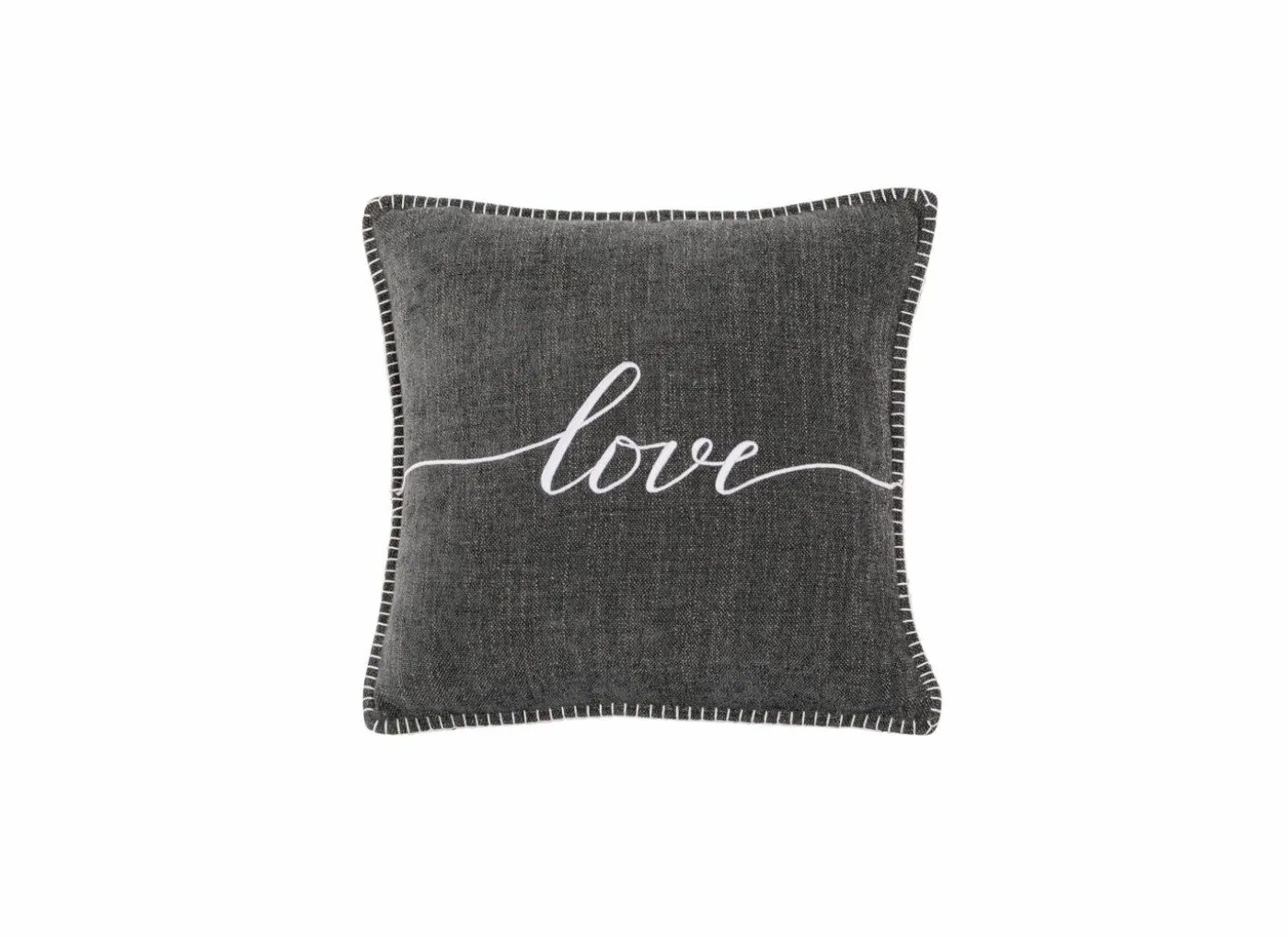 Kussen Damian Love 45x45cm - stof - donker grijs