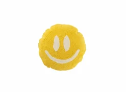 Kussen Smiley Ø45cm - katoen - geel