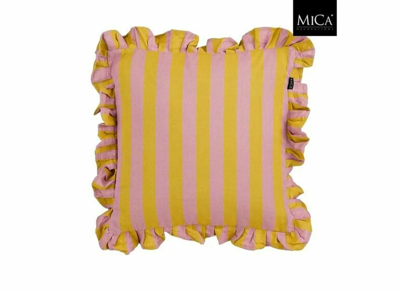 Kussen 45x45cm - katoen - roze & geel