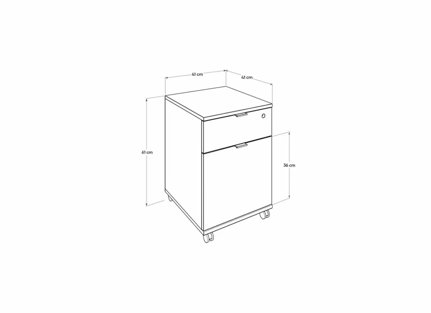 Ladeblok Meradi 41x41x61cm - melamine - oslo walnut met slot