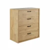 Ladekast Clara 90x45x101cm - melamine - golden oak