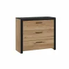 Ladekast Dalate 101x41x88,2cm - decor - kastanje eik/mat zwart