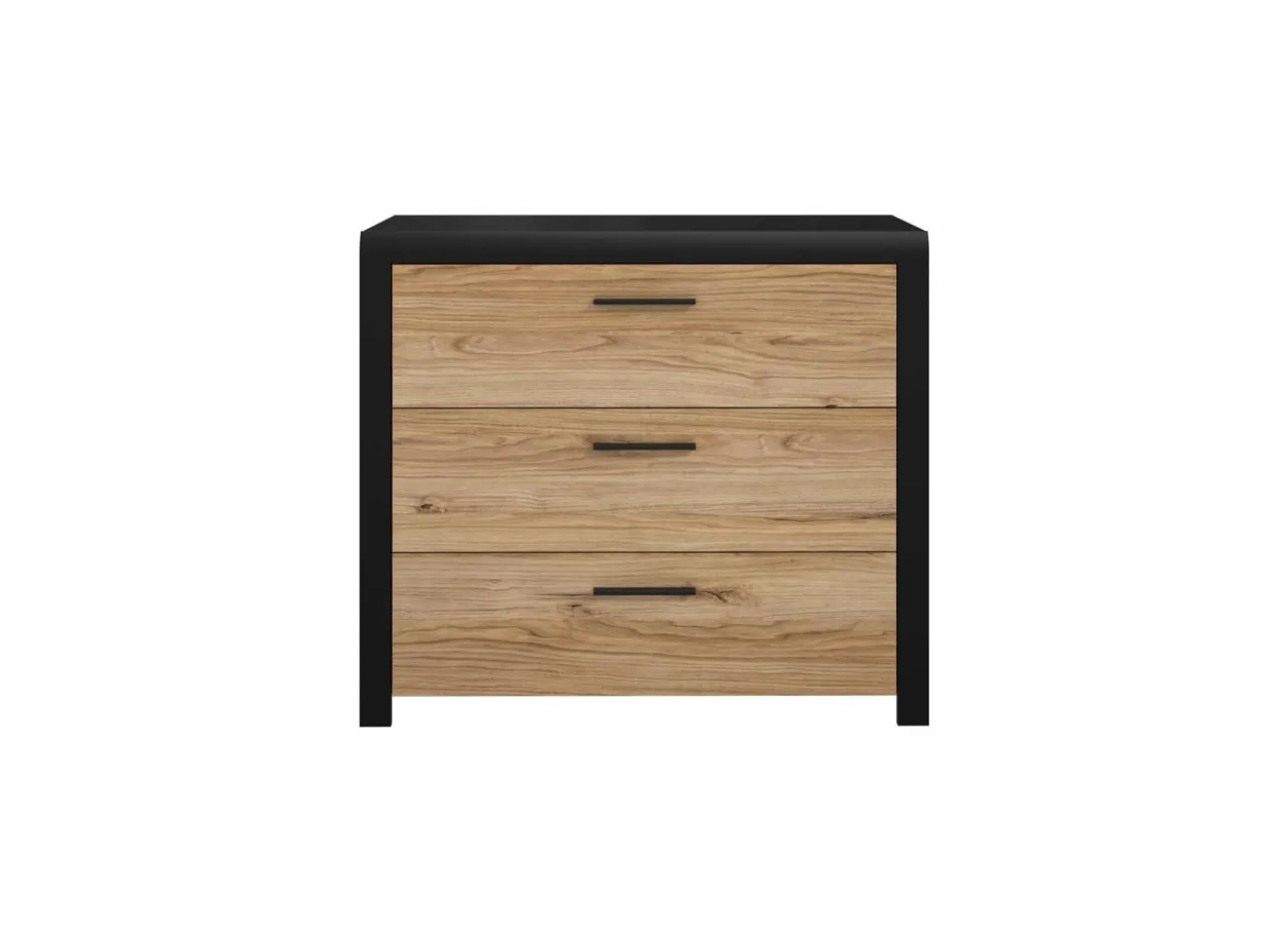 Ladekast Dalate 101x41x88,2cm - decor - kastanje eik/mat zwart
