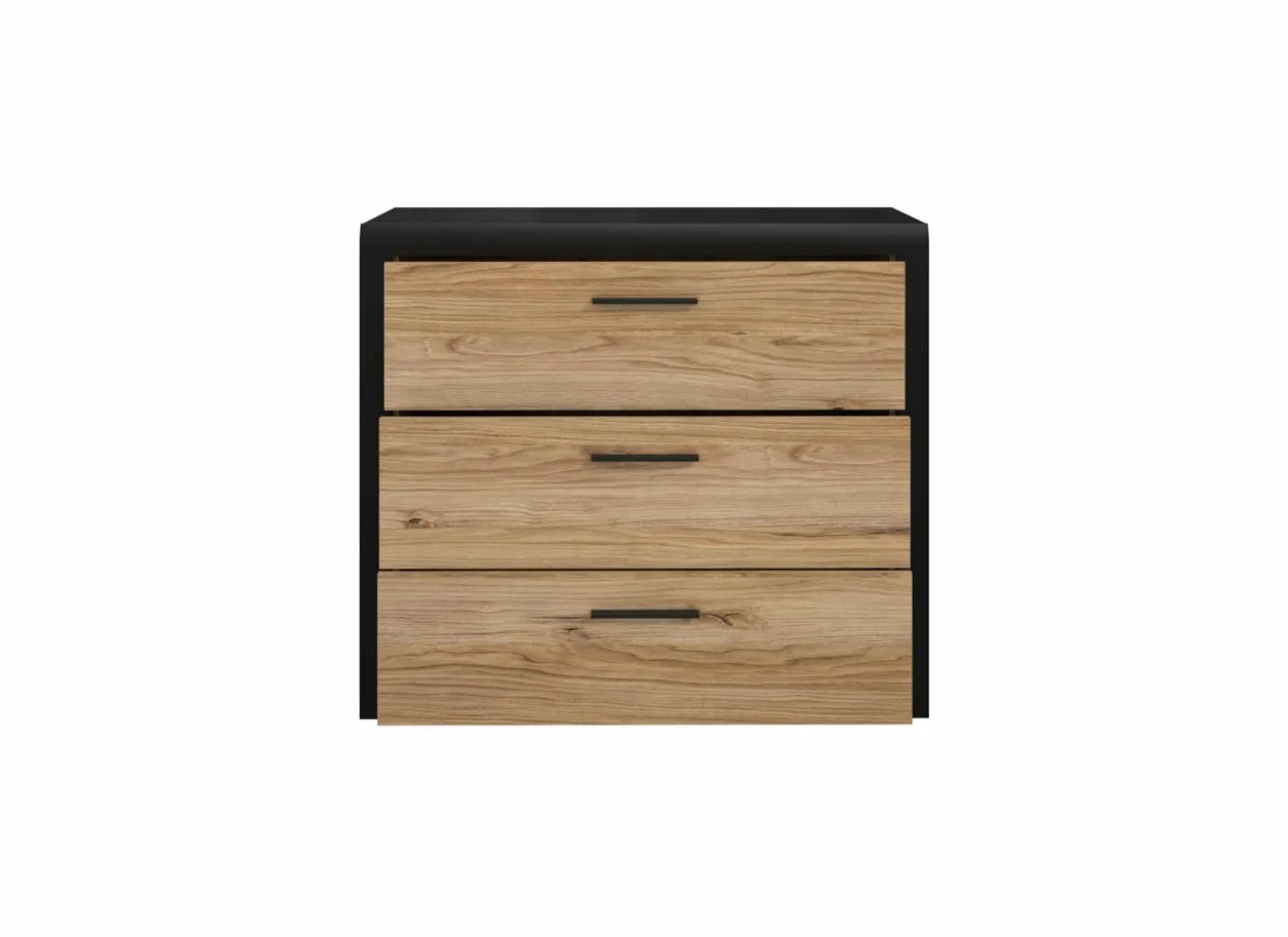 Ladekast Dalate 101x41x88,2cm - decor - kastanje eik/mat zwart