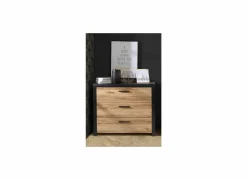 Ladekast Dalate 101x41x88,2cm - decor - kastanje eik/mat zwart