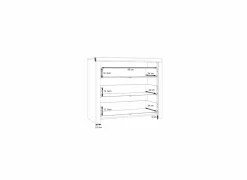 Ladekast Dalate 101x41x88,2cm - decor - kastanje eik/mat zwart