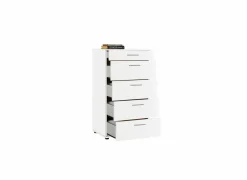 Ladekast Komodo 60x40x108cm - melamine - wit