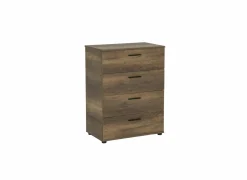Ladekast Komodo 73x44x96cm - melamine - walnoot