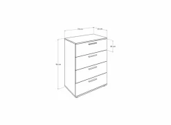 Ladekast Komodo 73x44x96cm - melamine - walnoot