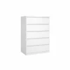 Ladekast Naia 77x50x112cm - melamine - wit hoogglans