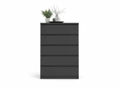 Ladekast Naia 77x50x112cm - melamine - mat zwart