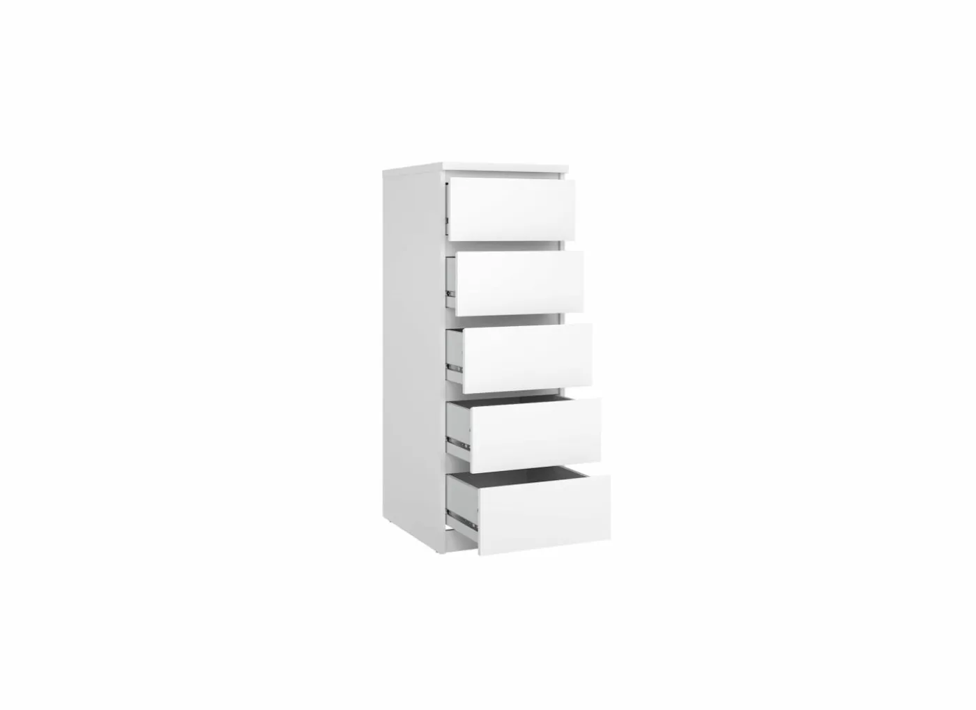 Ladekast Naia 41x50x111cm - melamine - wit hoogglans