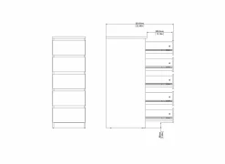 Ladekast Naia 41x50x111cm - melamine - jackson hickory