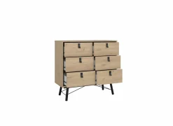 Ladekast Ry 102x41x95cm - decor - bruin/zwart