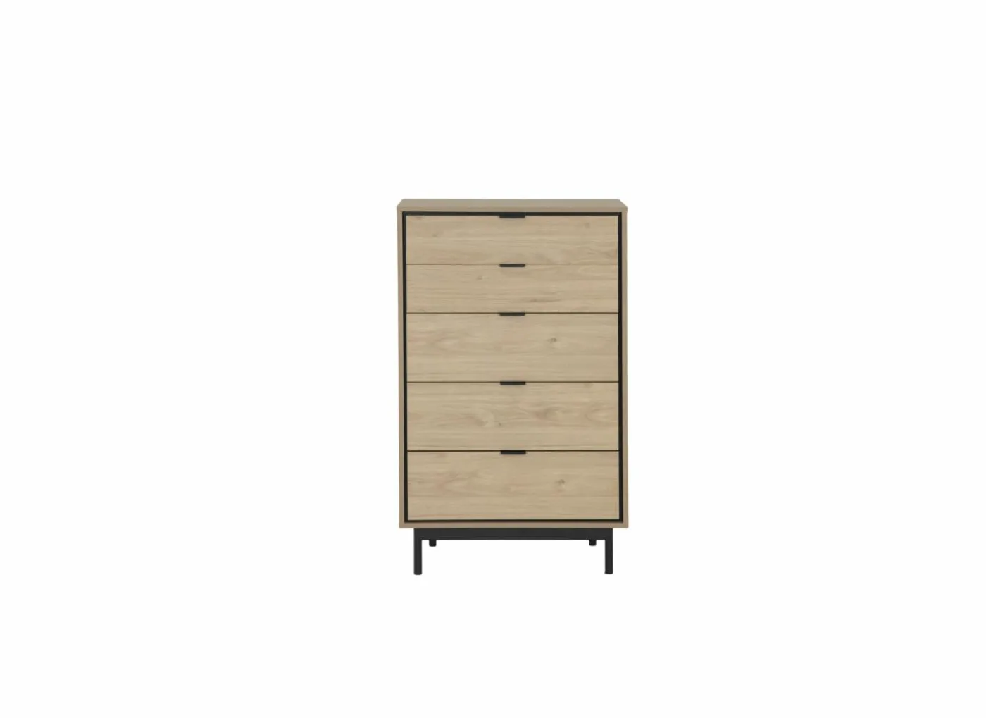 Ladekast Token 73x39,6x118,6cm - melamine - eik