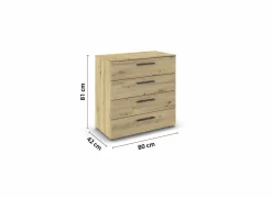 Ladekast 80x81x42cm - decor - artisanale eik