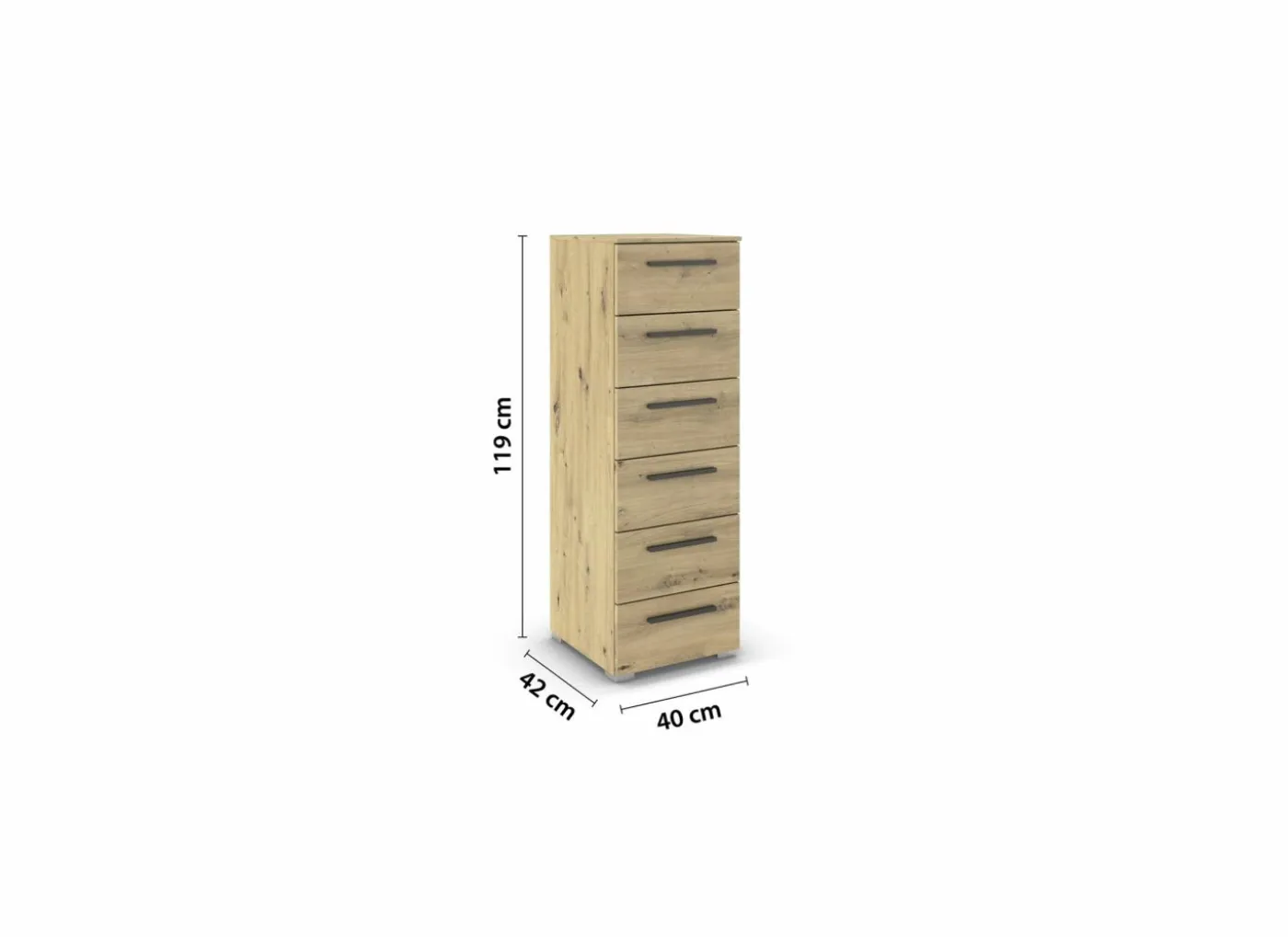 Ladekast 40x119x42cm - decor - artisanale eik