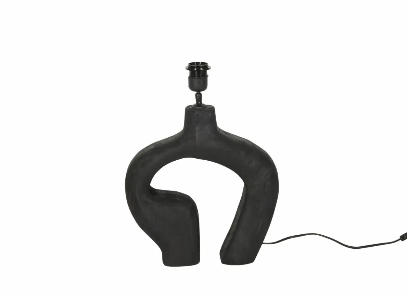 Lampenvoet E27 H35cm - hout - zwart