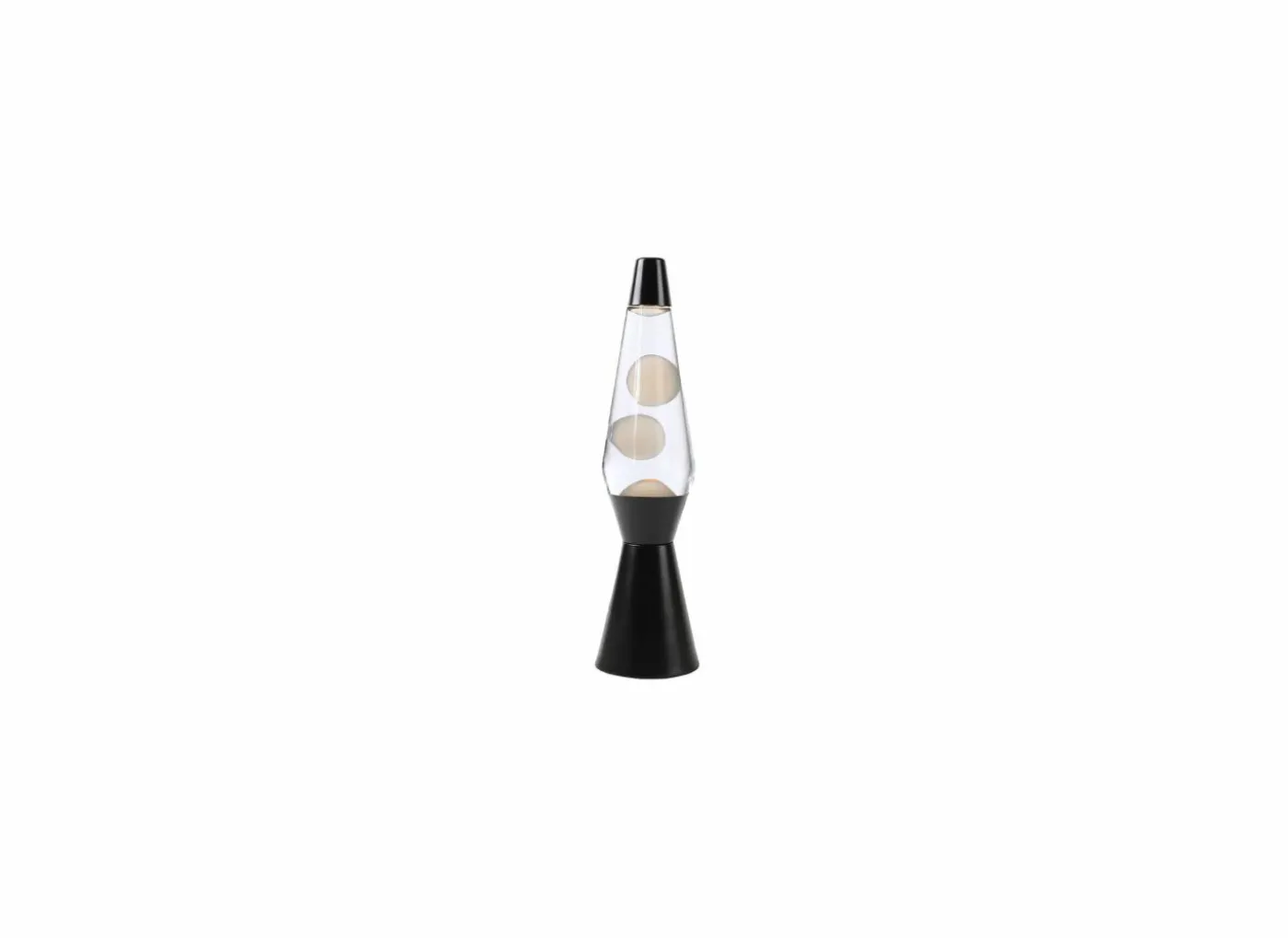 Lavalamp White Wax Color Changing - glas & metaal - zwart/wit