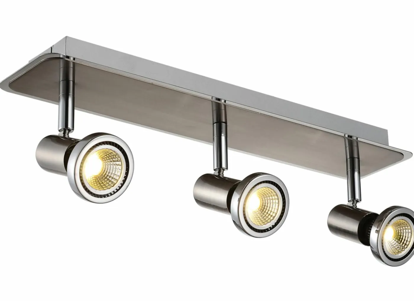 LED spot met 3 spots 5W GU10 chroom satijn