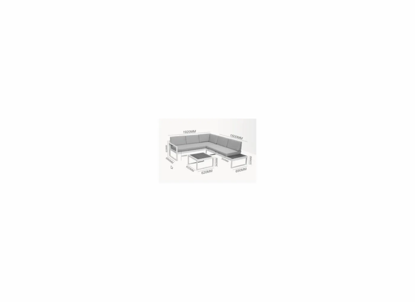 Loungeset Yin aluminium - antraciet