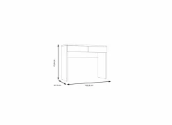Make-up tafel Dalate 100x41x80cm - decor - kastanje eik & mat zwart