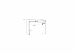 Make-up tafel Dalate 100x41x80cm - decor - kastanje eik & mat zwart