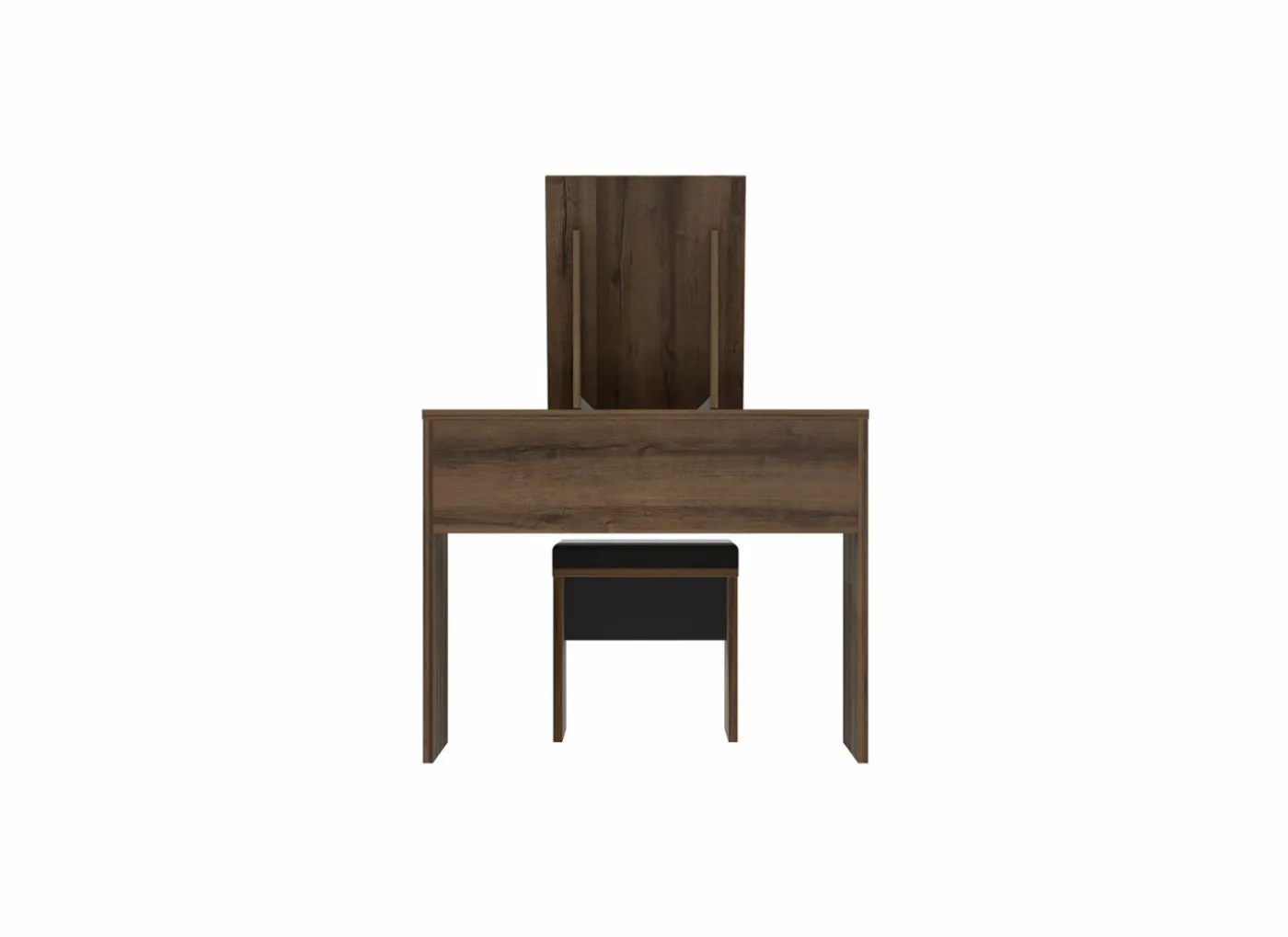 Make-up tafel Dolce met spiegel 100x42x132cm - decor - mud oak & black oak