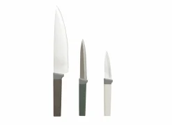 Mes roestvrij staal/kunststof set van 3