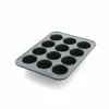 Muffinvorm Dagelijkse Kost 12-delig - carbonstaal - olijfgroen