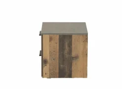Nachtkastje Attaylar 45x42x41cm  - decor - oldwood vintage & donkergrijs