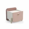 Nachtkastje Jade 39,5x36x38cm - decor - mat roze & mat wit