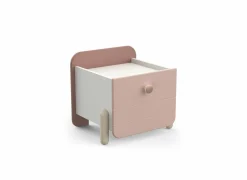 Nachtkastje Jade 39,5x36x38cm - decor - mat roze & mat wit