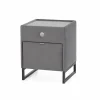 Nachtkastje Linea 44,5x44,5x43cm - lederlook - grijs