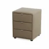 Nachtkastje Lore 42,5x45x53cm - lederlook - bruin
