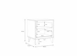 Nachtkastje Lya 48x42x54cm - decor - cabezone oak & mauvella oak