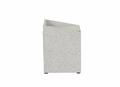 Nachtkastje Moon 48x47x62cm - stof & glas - grijs
