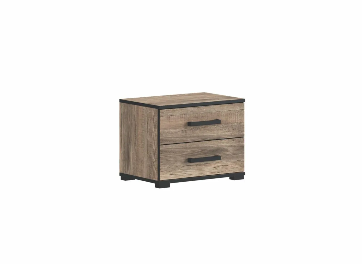 Nachtkastje Veronique 52x35x41cm - decor & glas - zwart