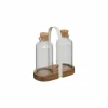 Olie en azijnstel Harmony H19cm - acacia massief & glas - naturel