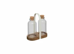 Olie en azijnstel Harmony H19cm - acacia massief & glas - naturel