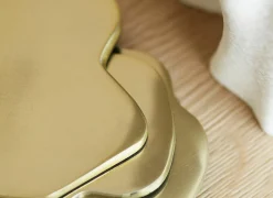 Onderzetter Charm 10x9,50cm - goud - set van 4