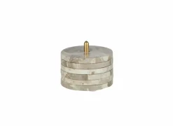 Onderzetters voor glazen Ø10cm - marmer - beige - set van 5