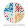 Onderzetters voor glazen Ø10cm - stoneware - multicolor - set van 4