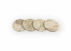 Onderzetters voor glazen Ø10cm - marmer - beige