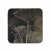 Onderzetters voor glazen Berenklauw 10x10cm - kurk - bruin set van 2