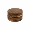 Onderzetters voor glazen Mina Ø10x6cm - acacia massief - bruin - set van 6