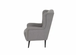 Oorfauteuil en poef Canto 76x80x107cm - stof - taupe