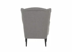 Oorfauteuil en poef Canto 76x80x107cm - stof - taupe