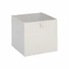 Opbergbox 31x31cm - bouclé - wit
